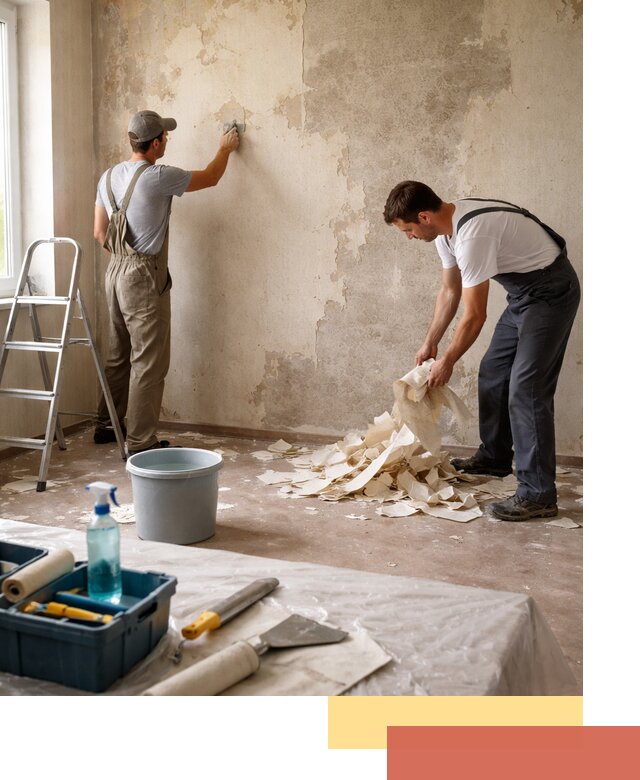 Снятие старых обоев в Саранске быстро и качественно