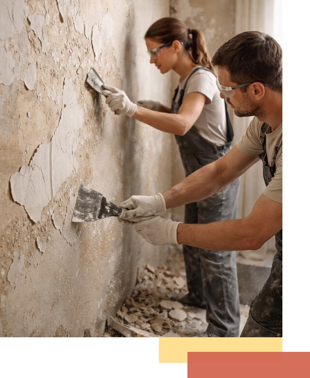 Снятие старой шпаклевки и подготовка поверхностей в Саранске