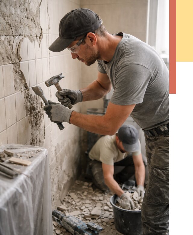 Демонтаж плитки со стен в Саранске от 896 руб. — быстро и недорого | ОТДЕЛОЧНИК-Срн