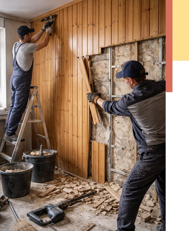 Демонтаж вагонки со стен в Саранске от 1528 руб. — снятие, удаление, срочно | ОТДЕЛОЧНИК-Срн