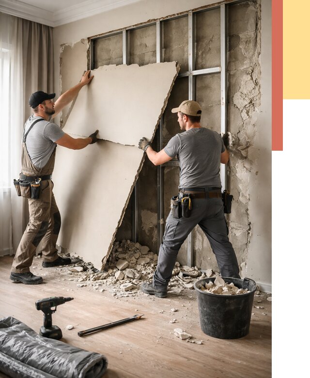 Демонтаж гипсокартона со стен в Саранске от 369 руб. — услуги демонтажа | ОТДЕЛОЧНИК-Срн