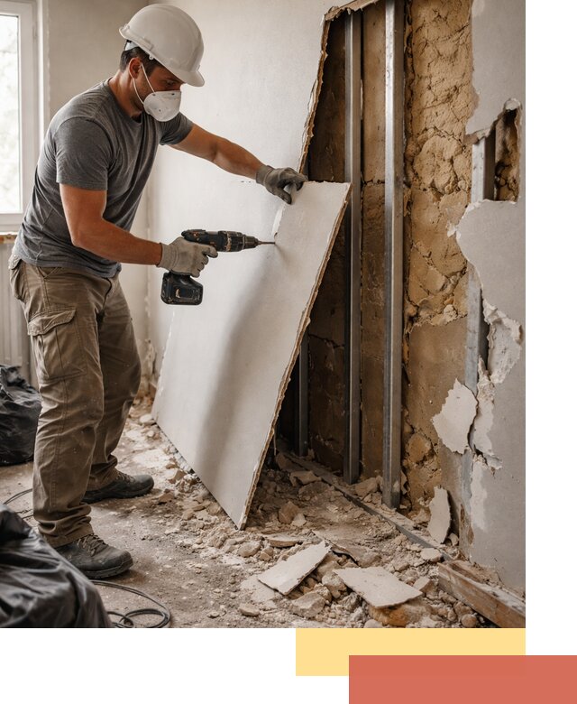 Демонтаж гипсокартона со стен в Саранске качественно и быстро