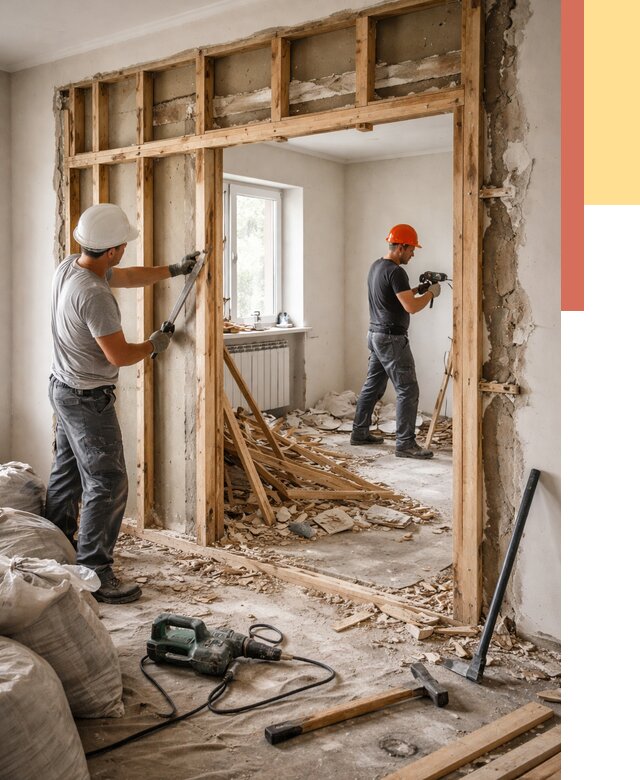 Демонтаж деревянных перегородок в Саранске от 3372 руб. — быстро и недорого | ОТДЕЛОЧНИК-Срн