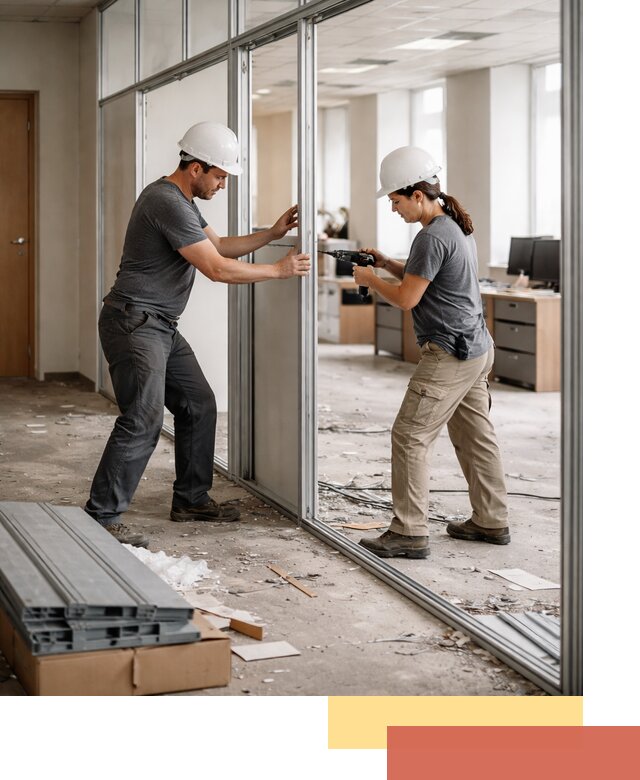 Демонтаж алюминиевых перегородок в Саранске быстро и аккуратно