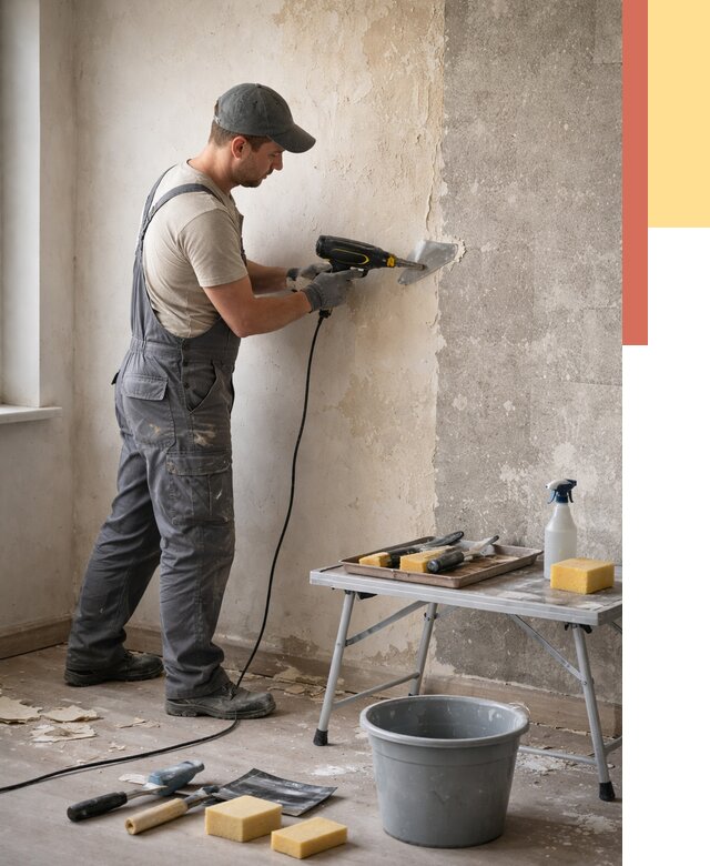 Очистка стен от клея в Саранске от 1949 руб. — снятие и удаление клея со стен | ОТДЕЛОЧНИК-Срн