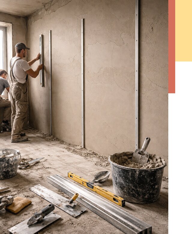 Штукатурка стен по маякам в Саранске от 5795 руб./м² — выравнивание под ключ | ОТДЕЛОЧНИК-Срн