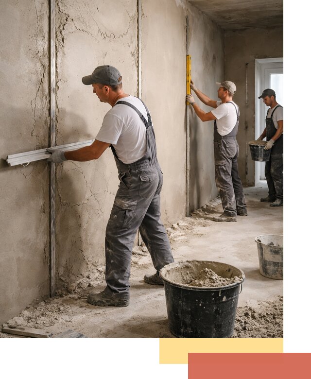 Штукатурка стен по маякам в Саранске — точная и ровная поверхность