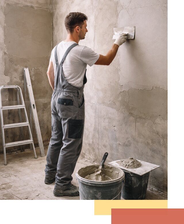 Штукатурка стен в ванной под ключ в Саранске