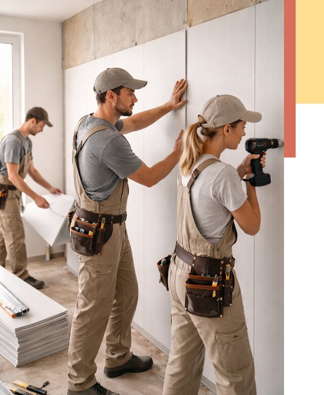 Монтаж ПВХ панелей на стены в Саранске от 474 руб/м2 — быстро и недорого | ОТДЕЛОЧНИК-Срн