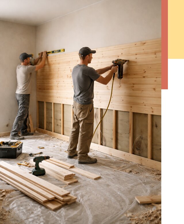 Монтаж деревянной вагонки на стены в Саранске от 7902 руб. | Услуги монтажа вагонки | ОТДЕЛОЧНИК-Срн