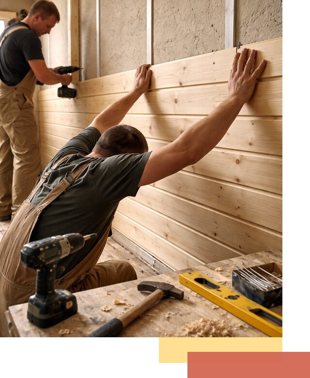 Монтаж деревянной вагонки на стены в Саранске быстро и качественно