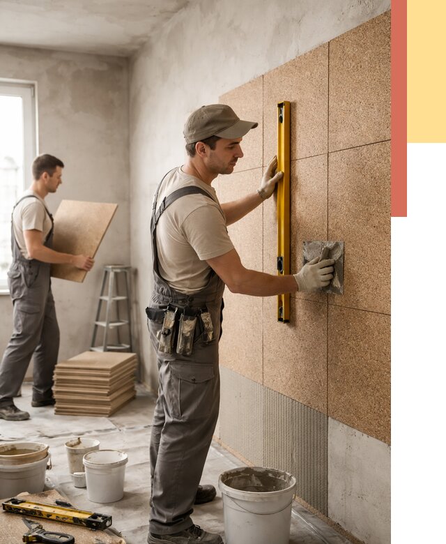 Монтаж пробковых панелей на стены в Саранске от 3688 руб. — ОТДЕЛОЧНИК-Срн