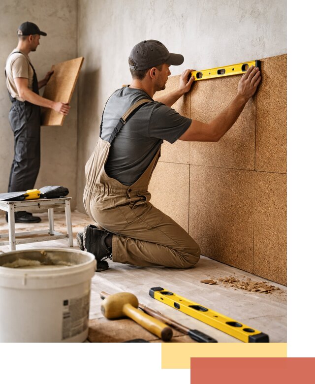 Монтаж пробковых панелей на стены в Саранске быстро и качественно