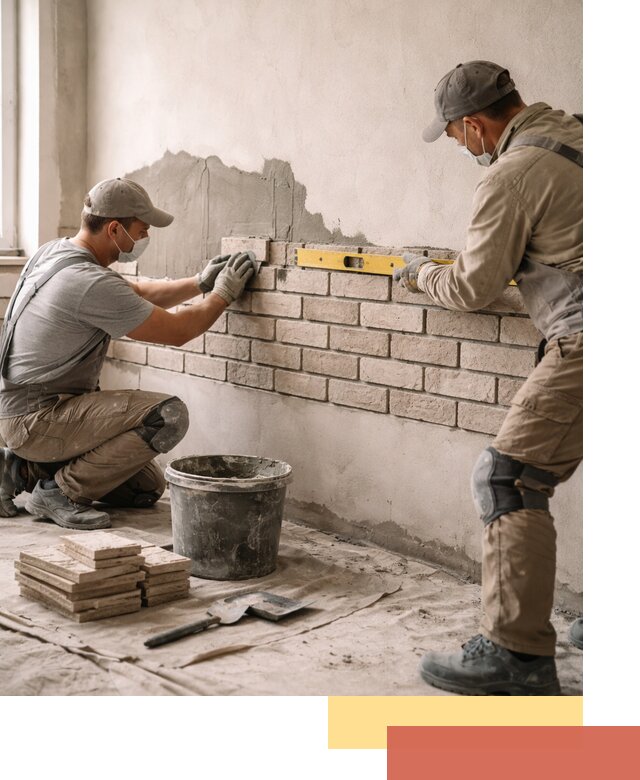 Монтаж декоративного кирпича профессионально в Саранске