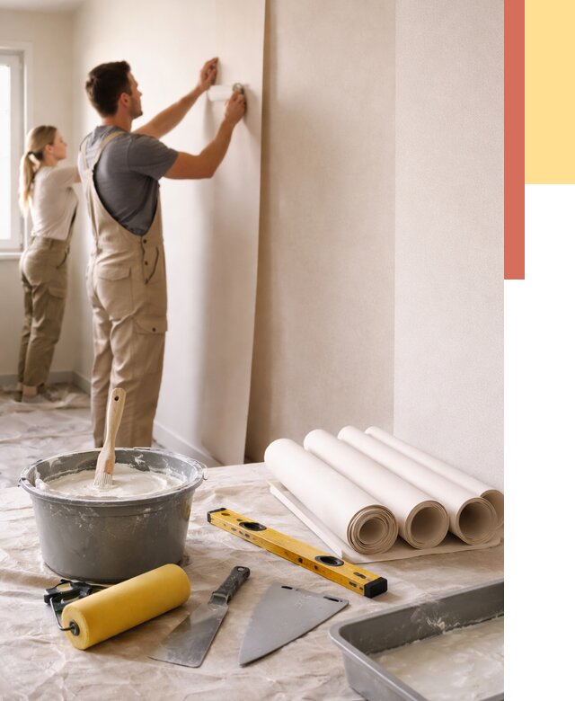 Поклейка бумажных обоев в Саранске от 5795 руб./м2 — быстро и недорого | ОТДЕЛОЧНИК-Срн