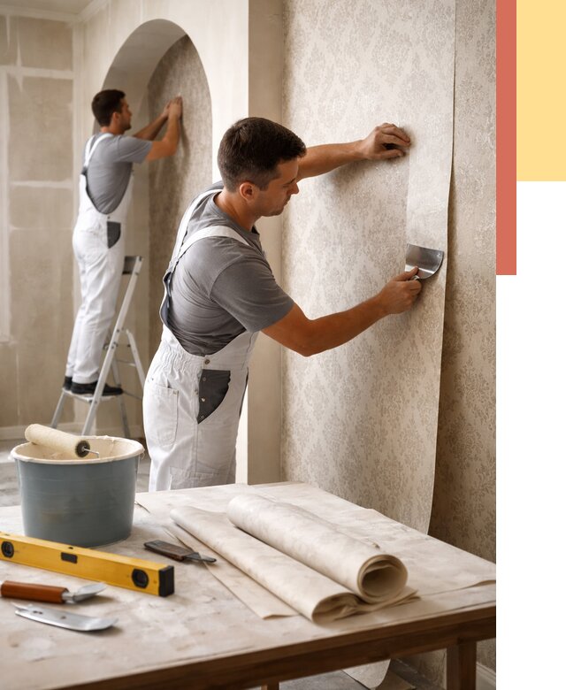 Поклейка обоев на сложные стены в Саранске от 2950 руб. под ключ | ОТДЕЛОЧНИК-Срн