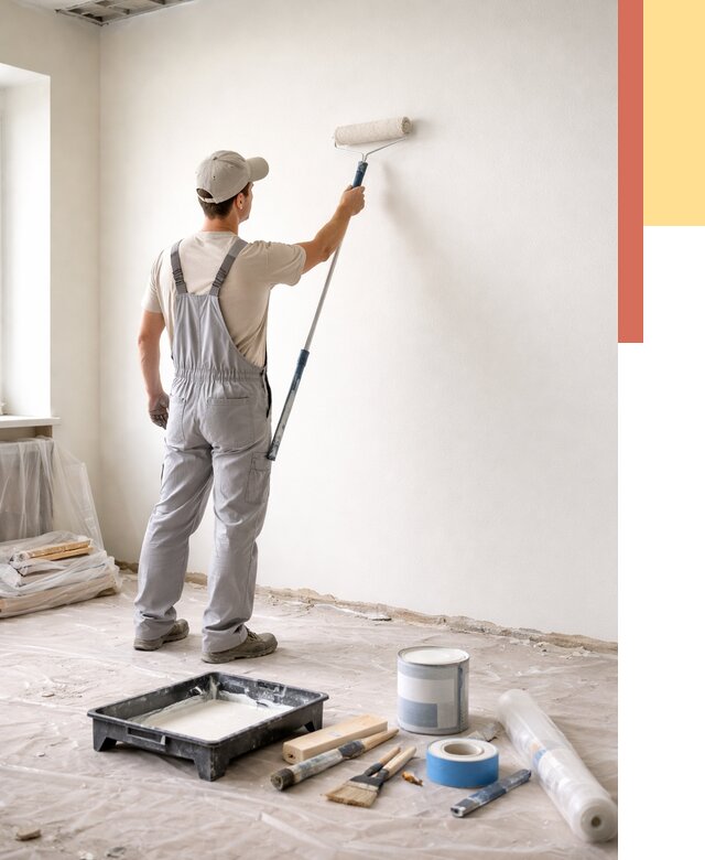 Покраска стен водоэмульсионной краской в Саранске от 474 руб. за м² | ОТДЕЛОЧНИК-Срн