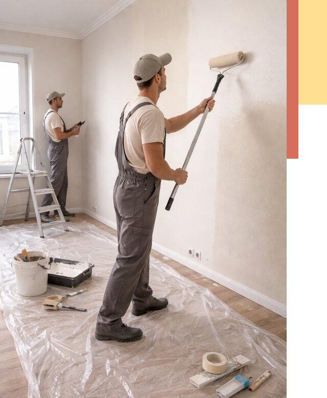 Покраска стен акриловой краской в Саранске от 3688 руб./м² — быстро и недорого | ОТДЕЛОЧНИК-Срн