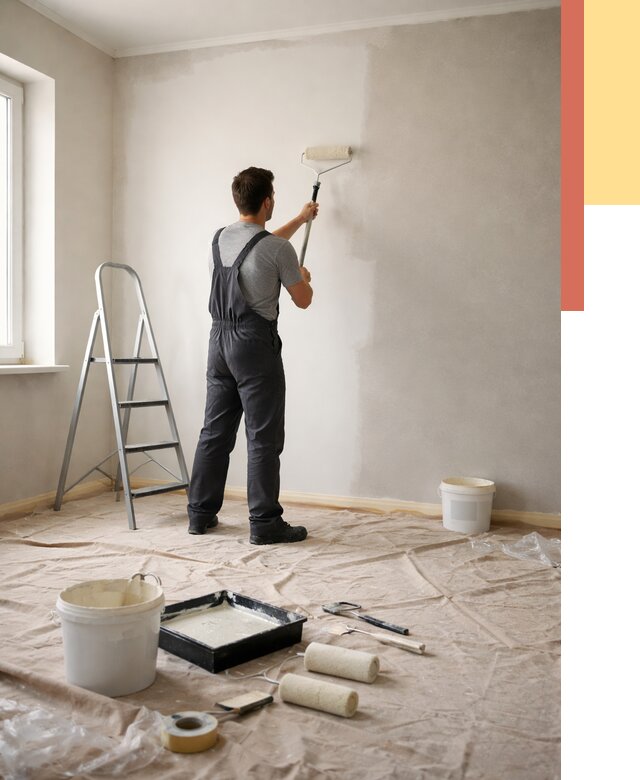 Покраска стен моющейся краской в Саранске от 369 руб./м² — быстро и недорого | ОТДЕЛОЧНИК-Срн