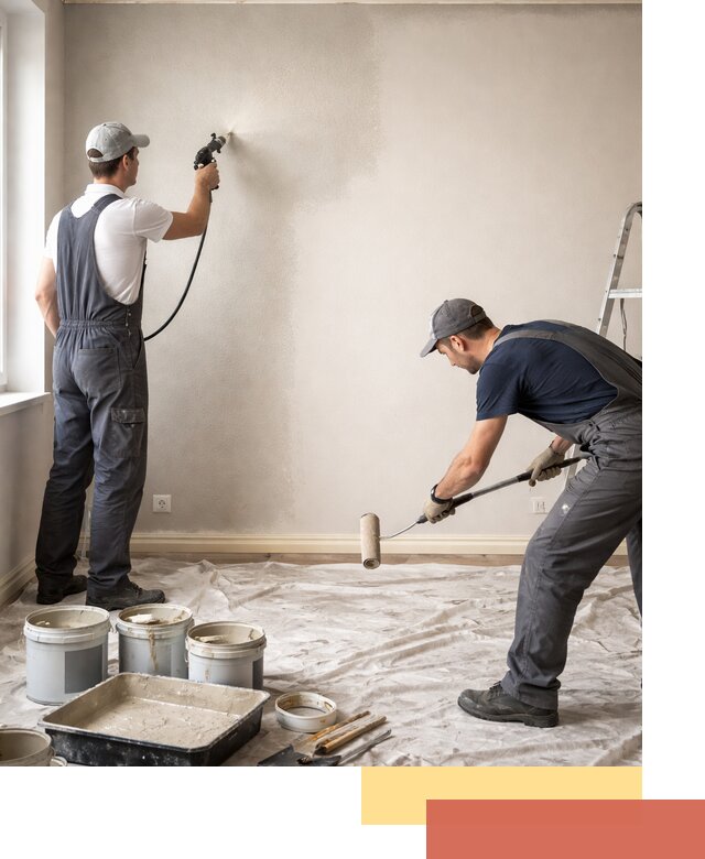 Покраска стен моющейся краской и защита поверхностей в Саранске