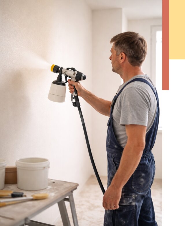 Покраска стен краскопультом в Саранске от 7902 руб. — механизированная покраска | ОТДЕЛОЧНИК-Срн