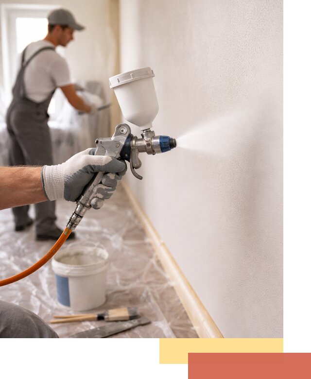 Покраска стен краскопультом в Саранске быстро и качественно