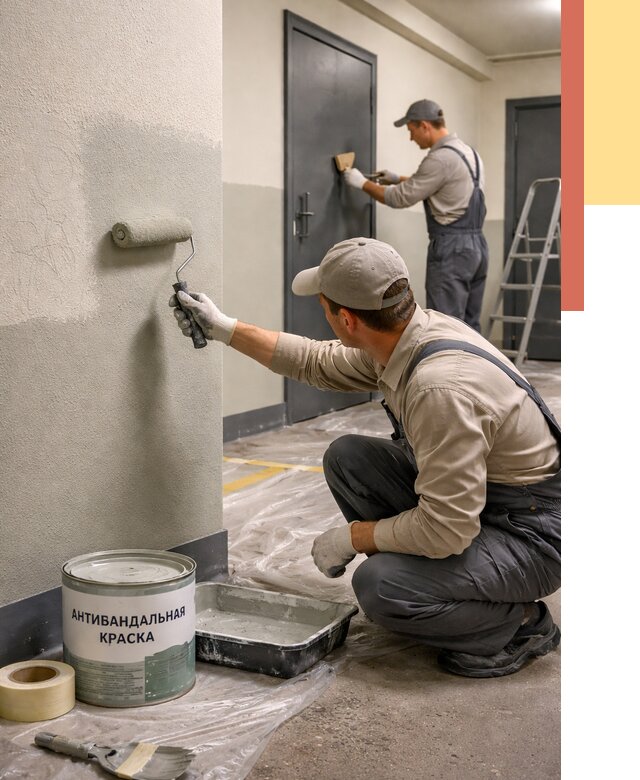 Покраска стен антивандальной краской в Саранске от 4741 руб./м² под ключ | ОТДЕЛОЧНИК-Срн