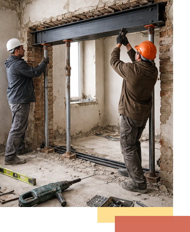 Усиление проема в стене в Саранске для расширения и безопасности