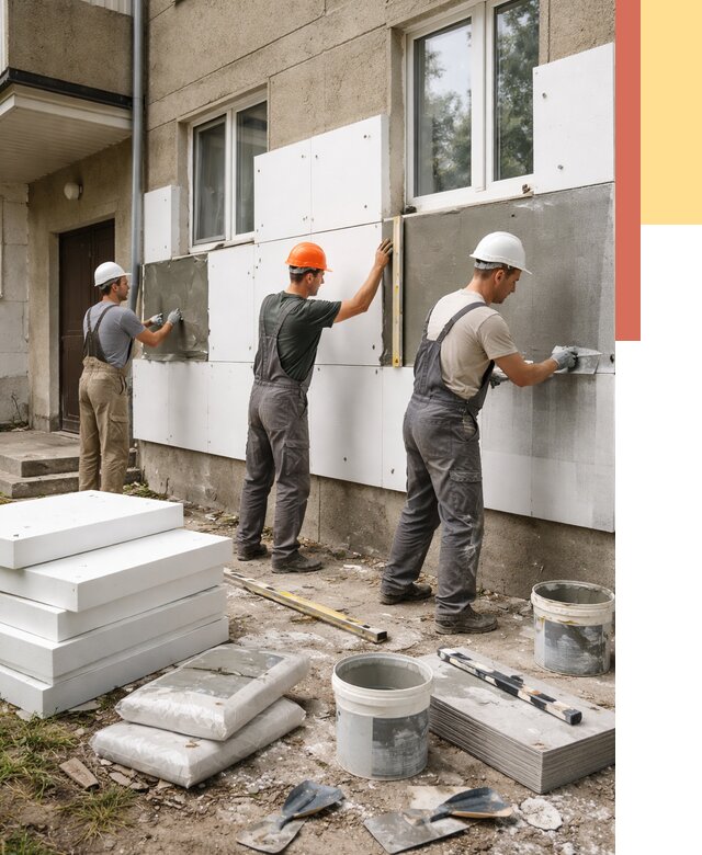 Утепление стен пенопластом в Саранске от 1844 руб. — недорого и под ключ | ОТДЕЛОЧНИК-Срн