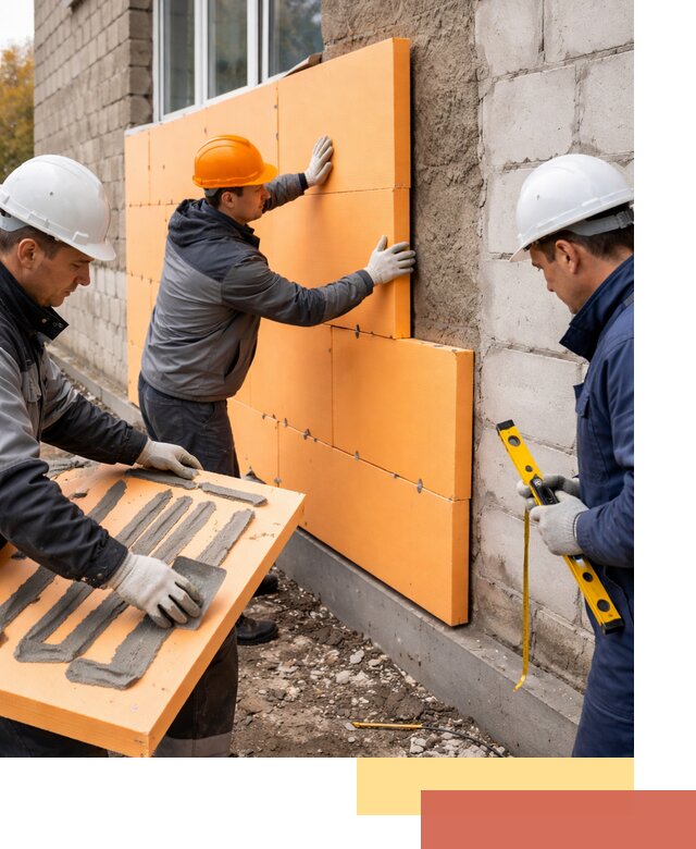 Утепление фасада пеноплексом под ключ в Саранске