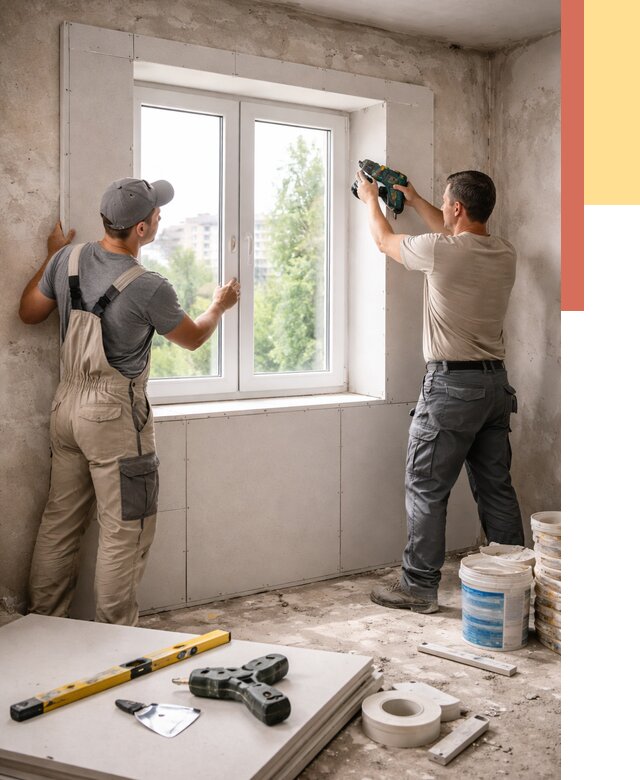 Монтаж откосов из гипсокартона в Саранске от 4741 руб. под ключ | ОТДЕЛОЧНИК-Срн