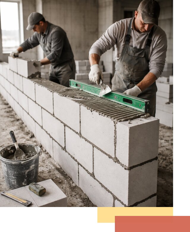 Кладка перегородок из газобетона в Саранске быстро и качественно