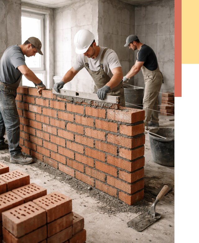 Кладка перегородок из кирпича в Саранске от 3688 руб. за м² | ОТДЕЛОЧНИК-Срн