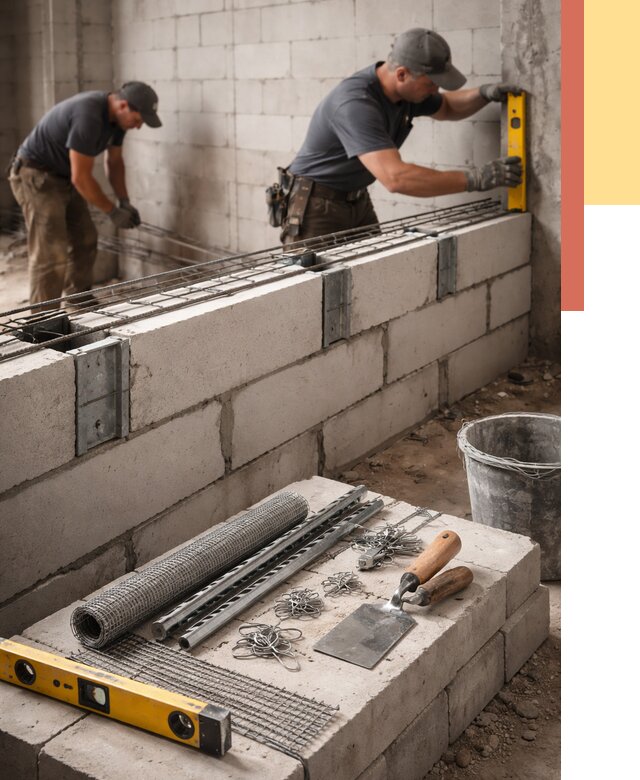 Армирование кладки перегородок в Саранске от 790 руб. под ключ | ОТДЕЛОЧНИК-Срн