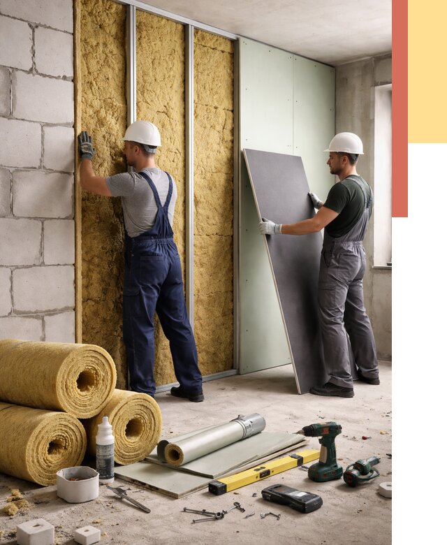 Шумоизоляция перегородок из блоков в Саранске от 1949 руб./м² — быстро и недорого | ОТДЕЛОЧНИК-Срн