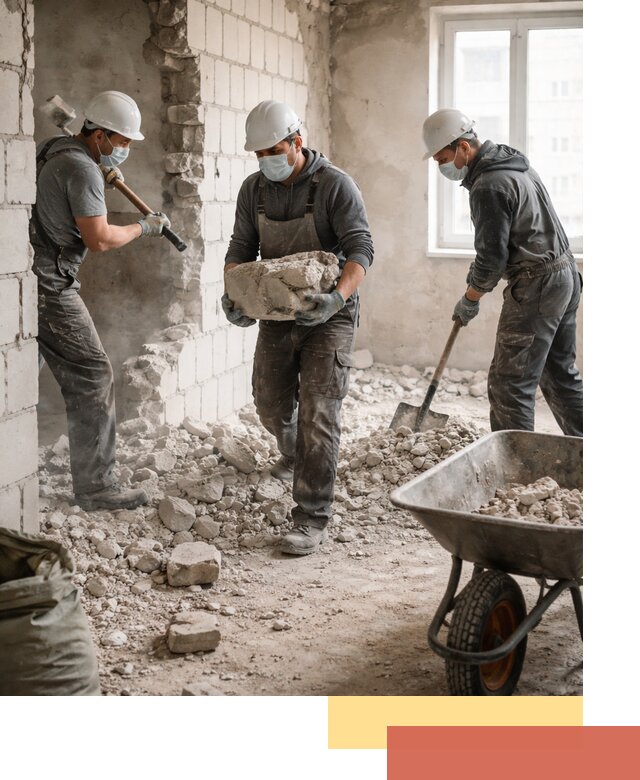 Демонтаж блочных перегородок в Саранске быстро и аккуратно