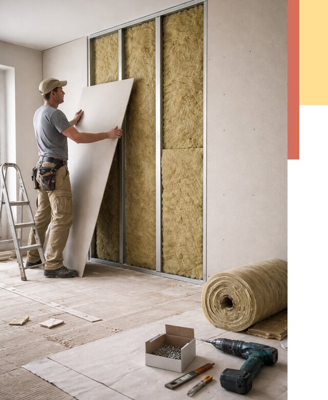 Перегородка из гипсокартона с шумоизоляцией в Саранске от 3287 руб. | ОТДЕЛОЧНИК-Срн