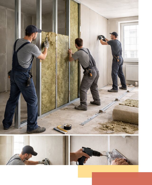 Перегородка из гипсокартона с шумоизоляцией в Саранске — монтаж под ключ