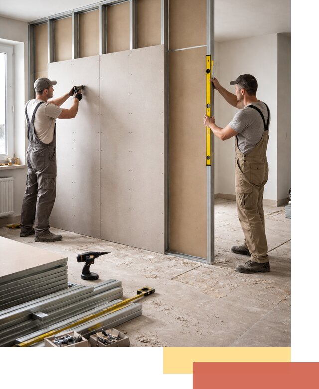 Зонирующая перегородка из гипсокартона под ключ в Саранске