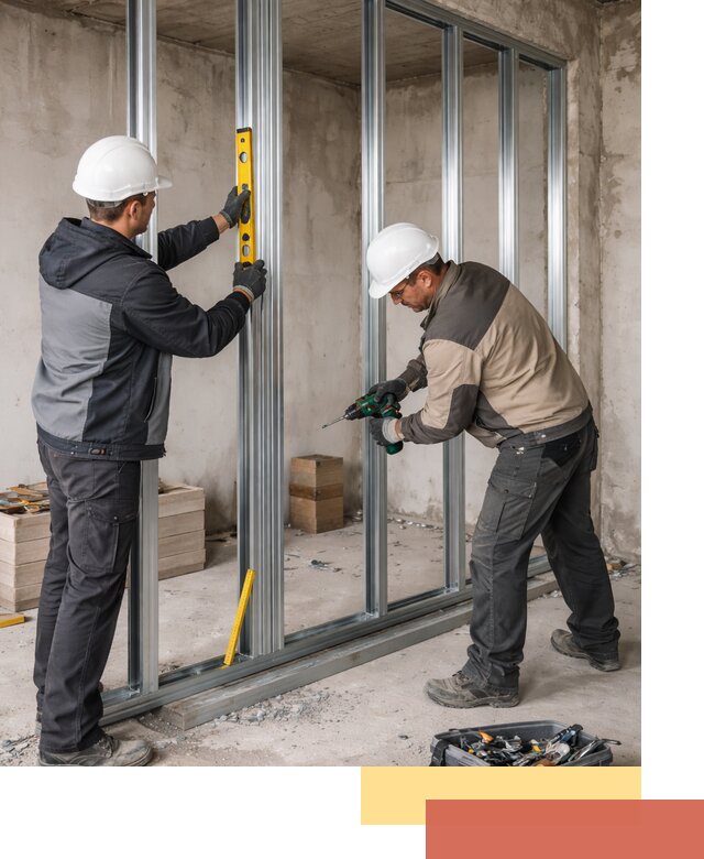 Монтаж каркаса перегородки из профиля в Саранске