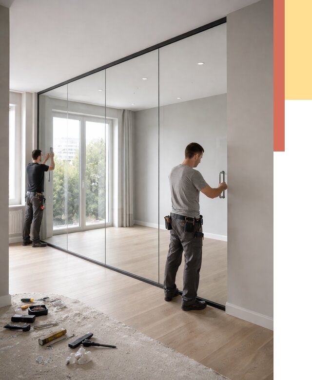 Изготовление стеклянных перегородок в Саранске от 13012 руб. под ключ | ОТДЕЛОЧНИК-Срн