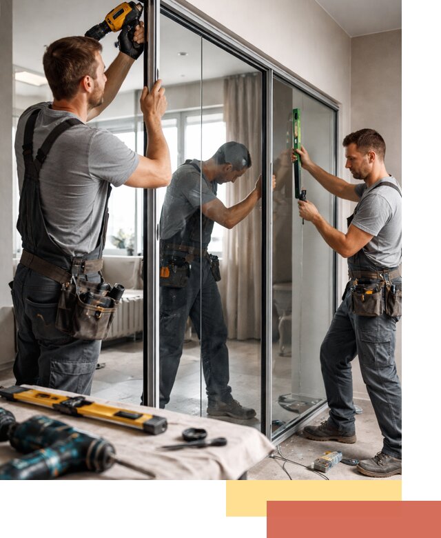 Каркасные стеклянные перегородки под ключ в Саранске