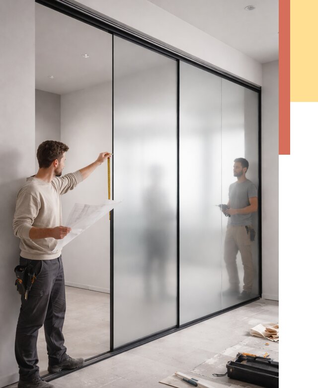 Матовые стеклянные перегородки в Саранске от 8956 руб. — монтаж и установка | ОТДЕЛОЧНИК-Срн