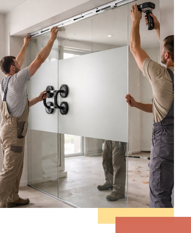 Матовые стеклянные перегородки под ключ в Саранске