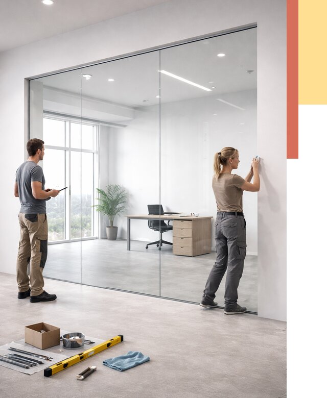 Перегородки из закаленного стекла в Саранске от 10009 руб. под ключ | ОТДЕЛОЧНИК-Срн