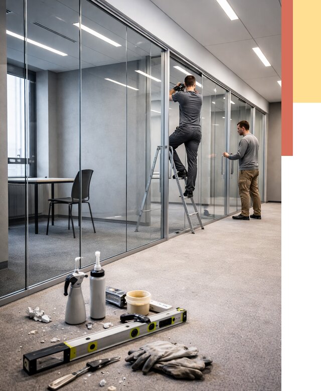 Стеклянные офисные перегородки в Саранске от 8956 руб. — монтаж и установка | ОТДЕЛОЧНИК-Срн