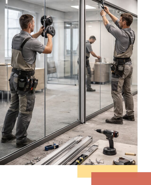 Стеклянные офисные перегородки под ключ в Саранске