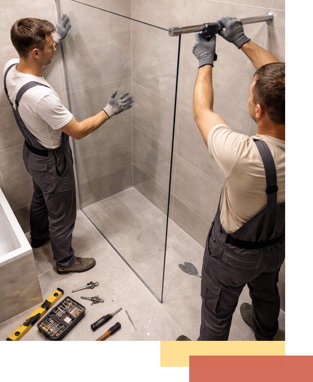 Стеклянные перегородки для душа в Саранске — изготовление и монтаж