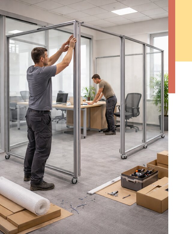 Мобильные офисные перегородки в Саранске от 13170 руб. — установка под ключ | ОТДЕЛОЧНИК-Срн