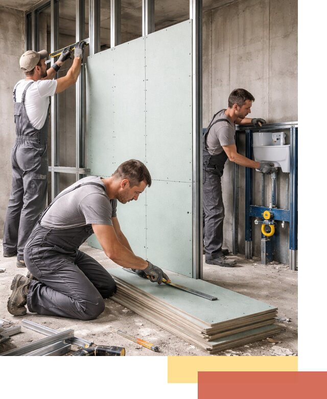 Монтаж и ремонт сантехнических перегородок в Саранске